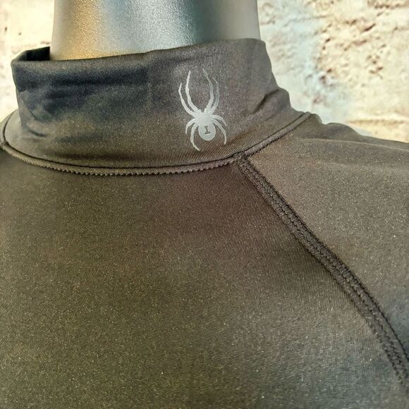 Spyder Active ProWEB Long Sleeve Mock Neck Layer Shirt Black Mens Size Small - Picture 2 of 6